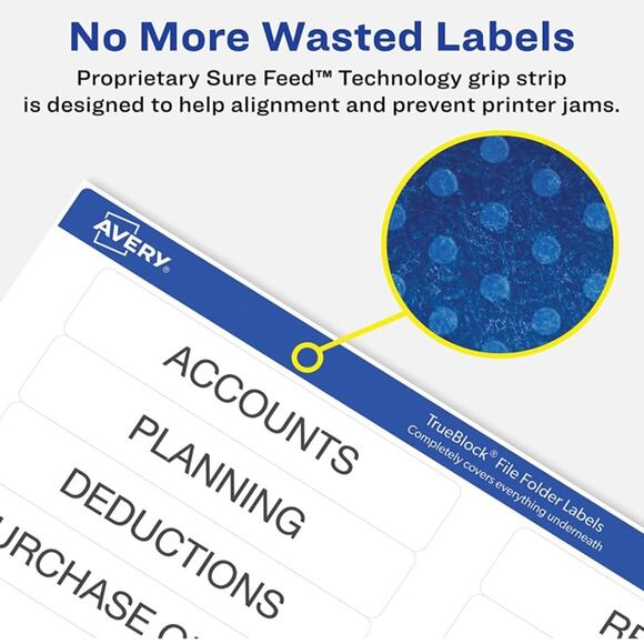 Avery file folder labels, white, pack of 150 - Picture 5 of 9